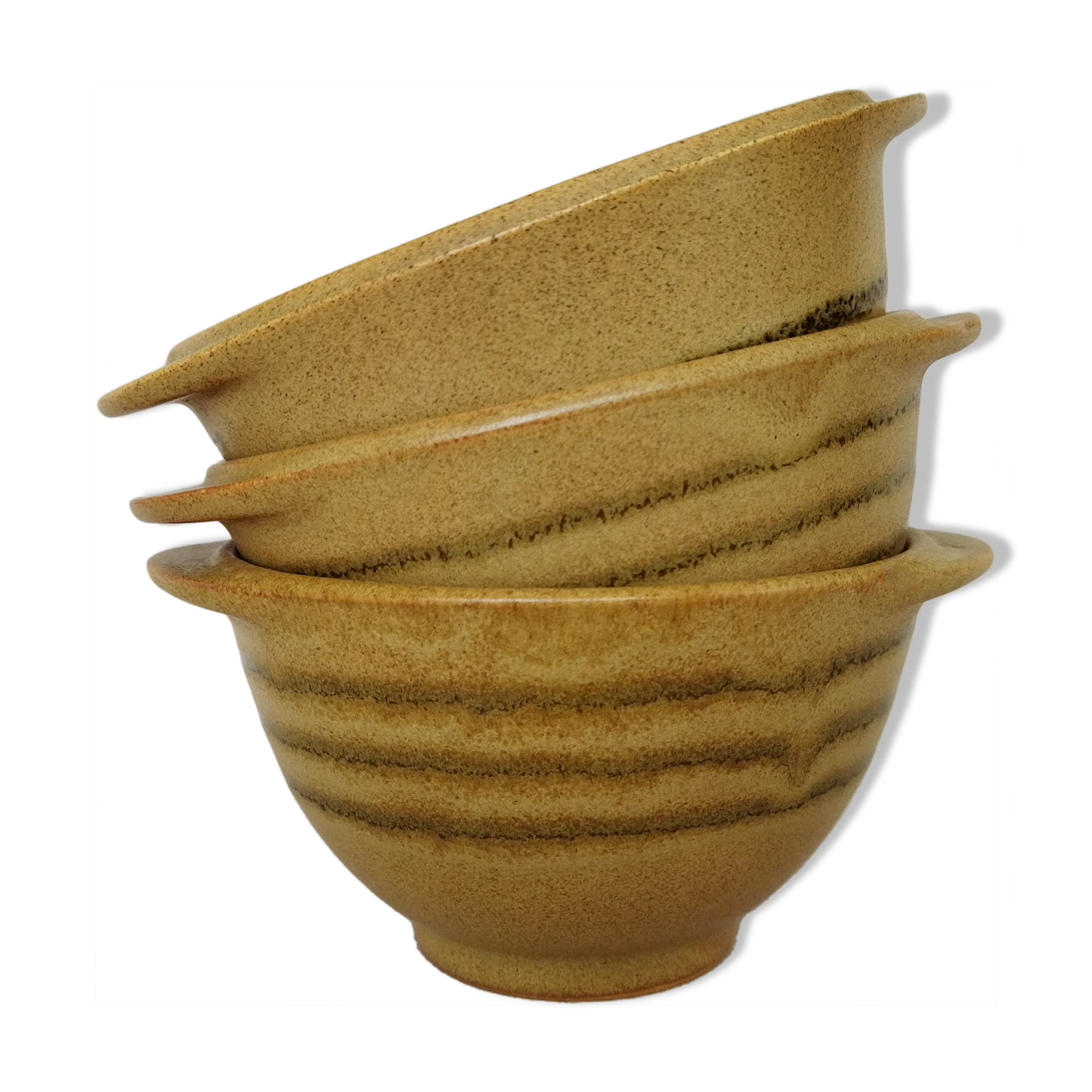3 ear bowls in Sarreguemines sandstone