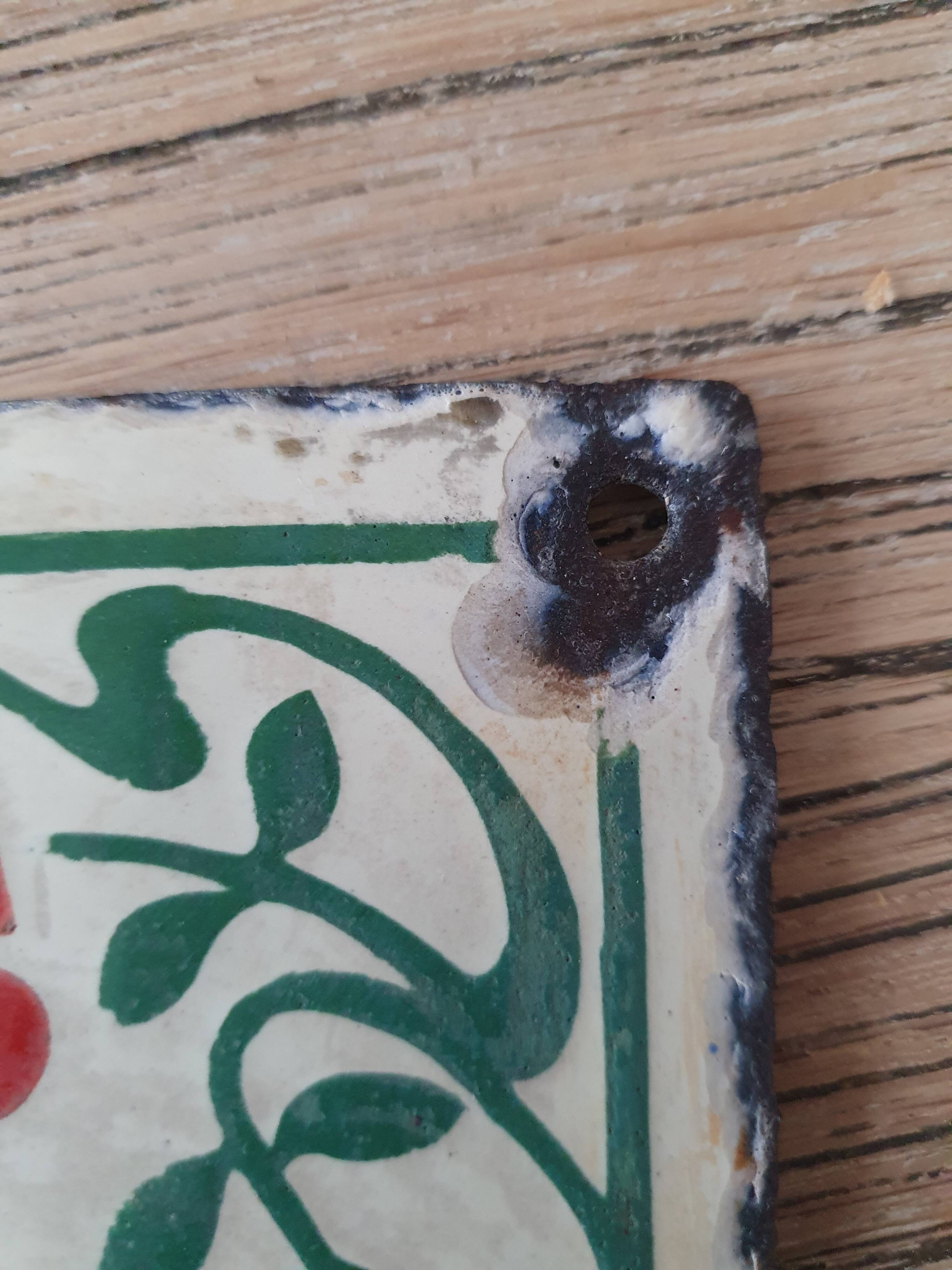 Old enameled house plate