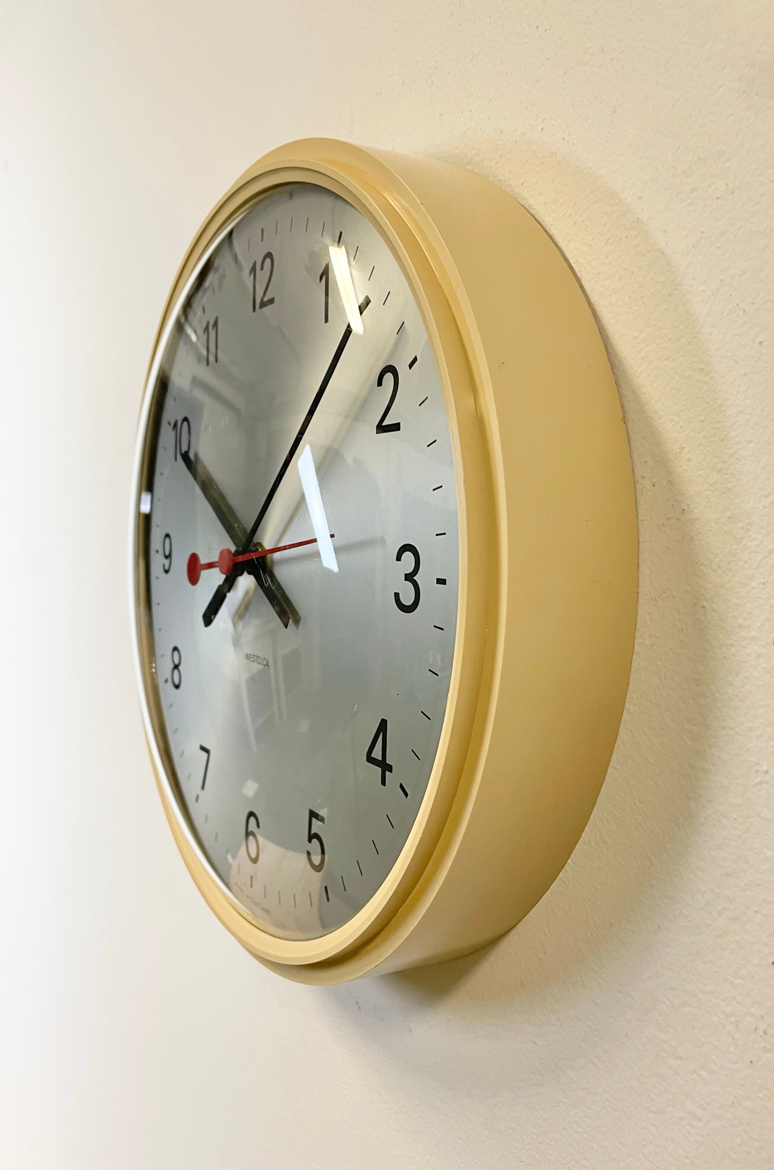 Vintage Beige Bakelite Wall Clock from Westclox , 1970s