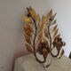 Pair of gold metal floral leaf sconces