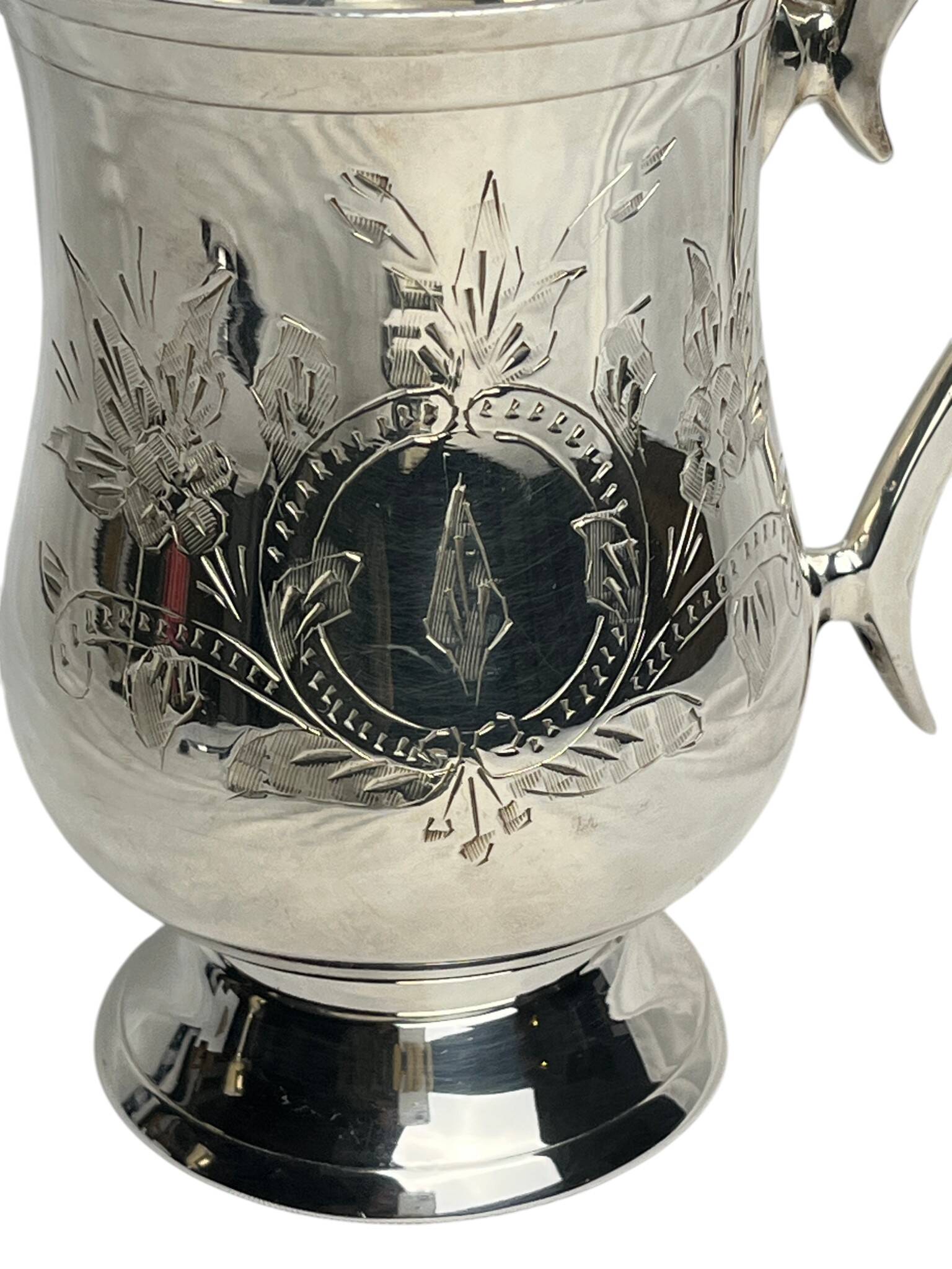 Tableware, silver-plated mug cup from the 20th century.