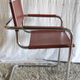 Bauhaus style chrome metal and faux leather chair - 70s/80s