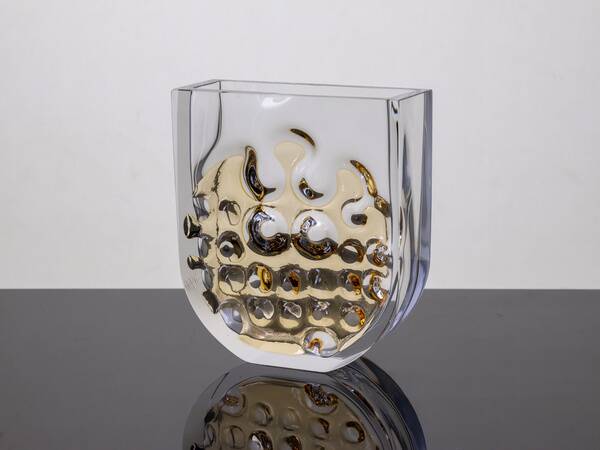 Large cut-glass vase by Ladislav Oliva, Exbor, circa 1970
