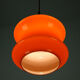 Mid-century orange glass pendant lamp