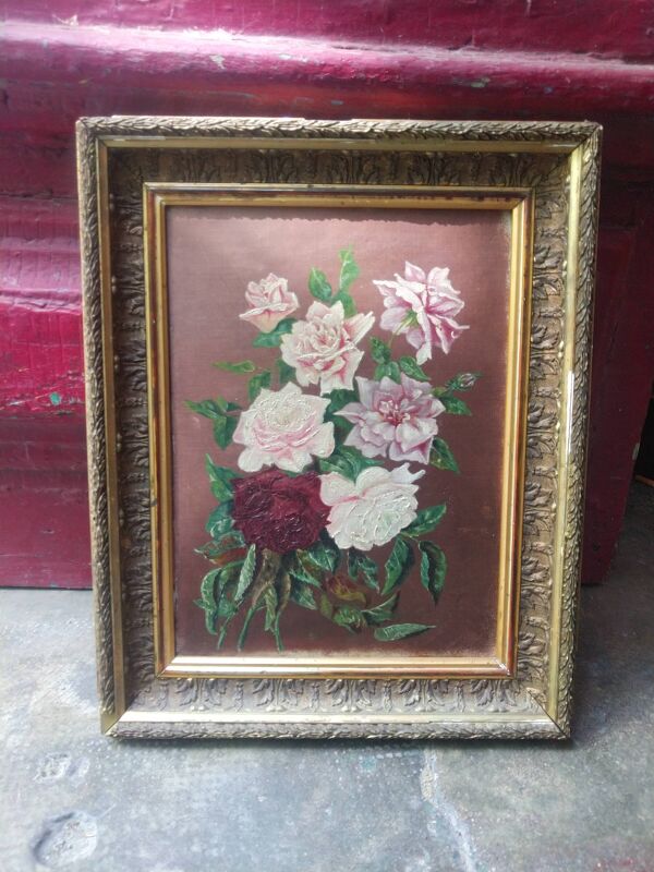 Peinture à l'huile, bouquet de fleurs