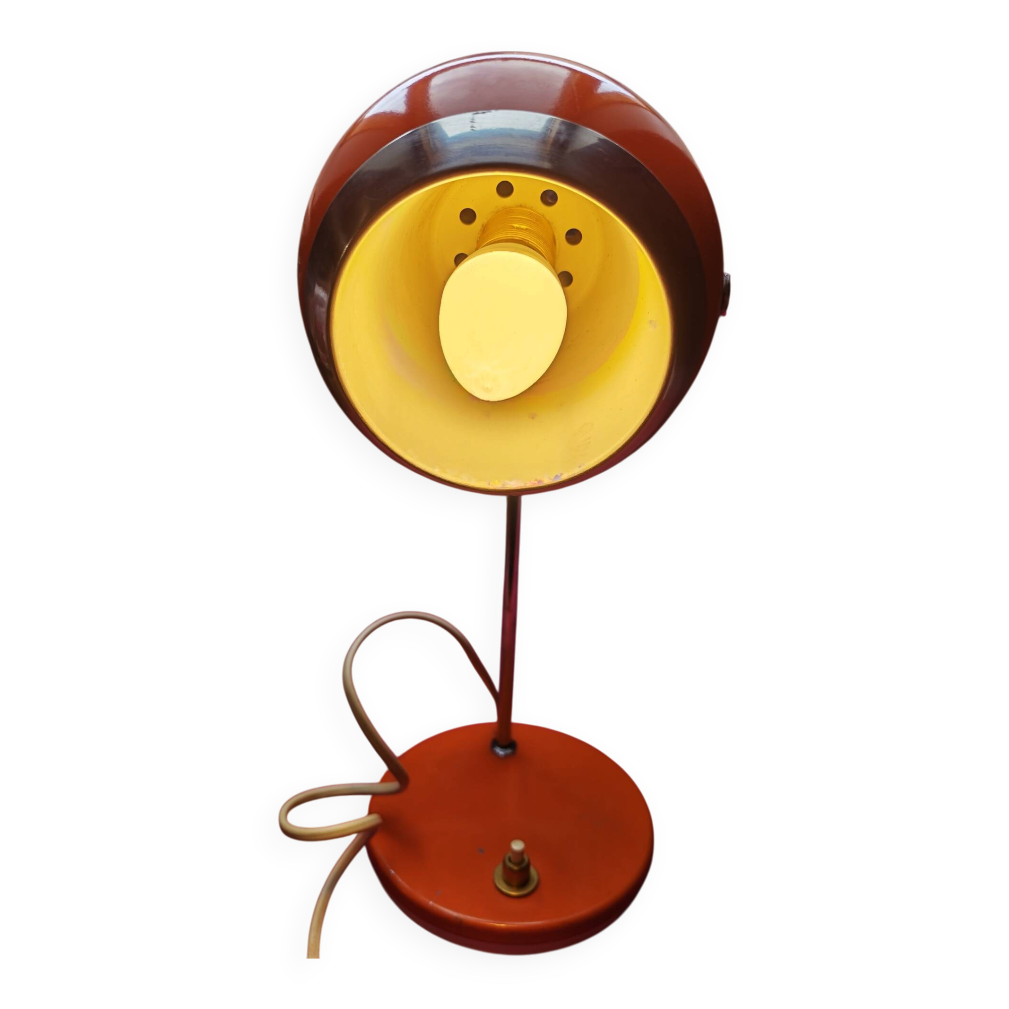 Vintage "Eyeball" Desk Lamp Orange & Chrome – Space Age Era
