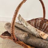 Vintage Rattan Log Basket