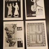 Lot de 4 publicites anciennes