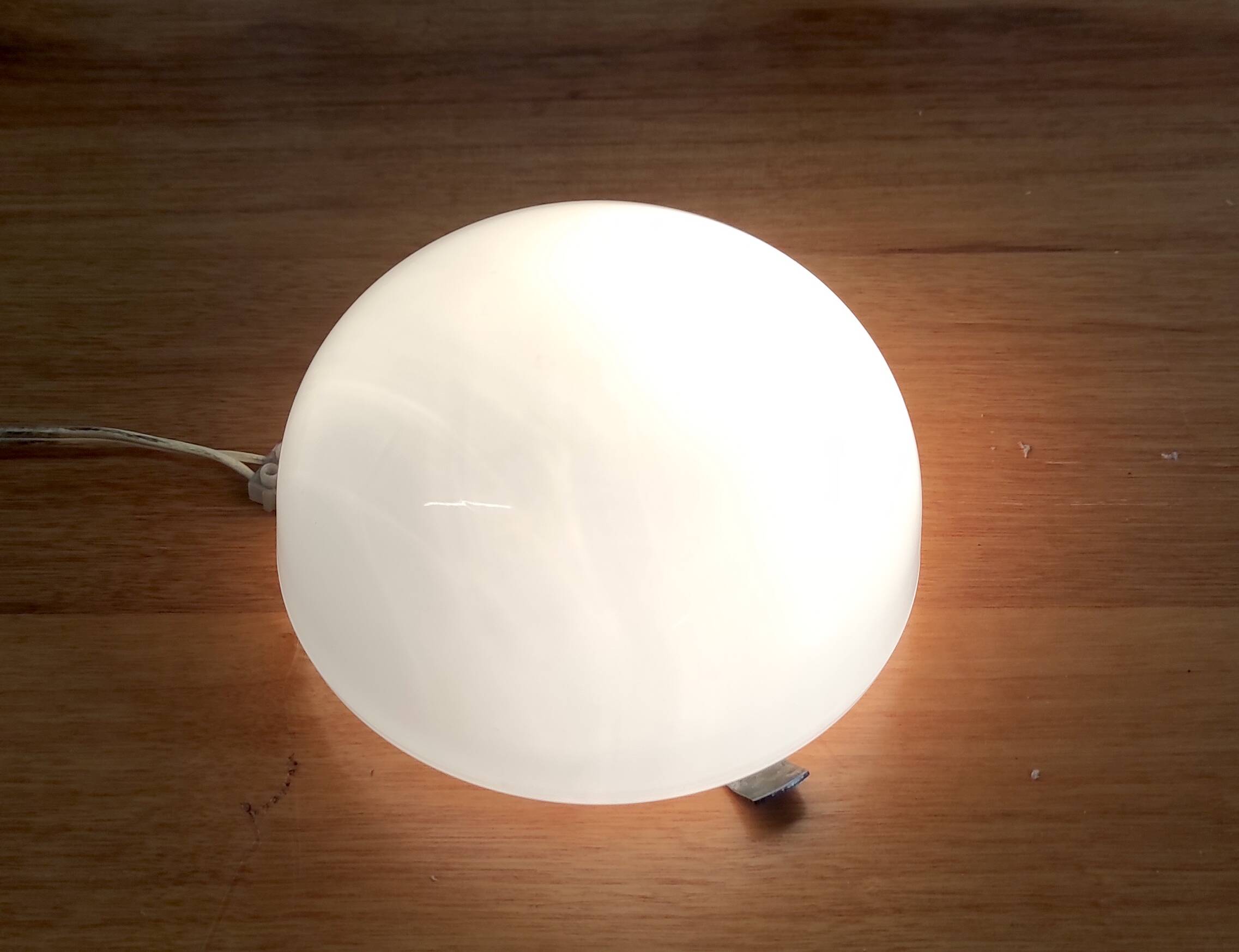Opaline globe ceiling or wall light, diameter 15 cm - mid-20th century