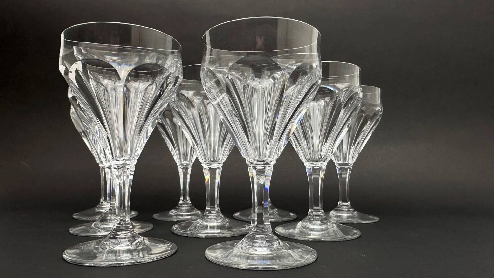 Baccarat, set of 9 port glasses model Duchesse de Dino