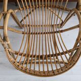 Rattan basket armchair 70s