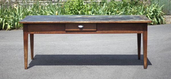 Table de ferme et ses 2 bancs, table de salon, table bois avec paire de bancs bois