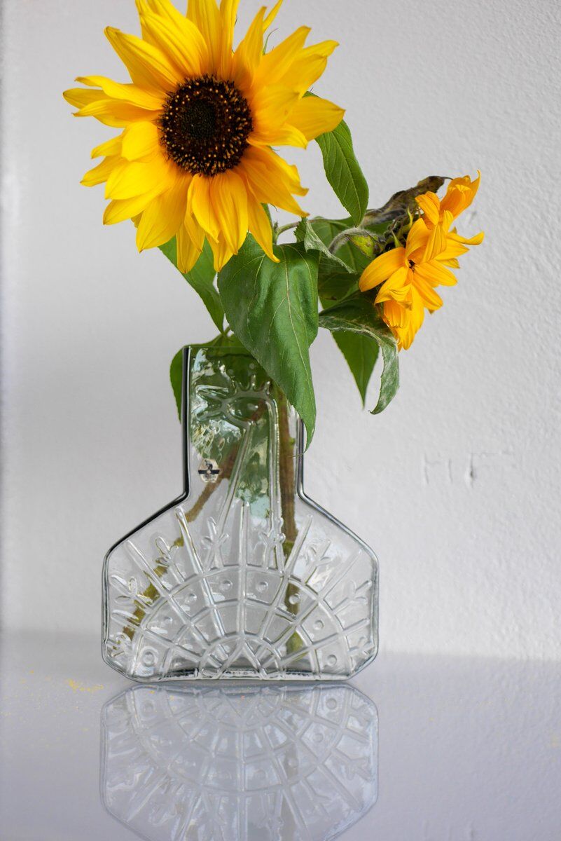 Vase en verre d'art scandinave moderne du milieu du siècle par Wiktor Berndt pour Flygsfors, Suède