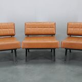 1970s Brevetti IPE Set Of Three RARE Convertible Lounge Chairs, Italy