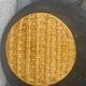 Flat round tray in slip with braided pattern signed FPP Vallauris J19 France vintage