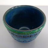 Italian Rimini Blue Ceramic Cachepot by Aldo Londi for Bitossi, 1960s