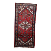 1920s Handmade Vintage Wool Medallion Rug, Red, 93 × 202 cm - 1C1292