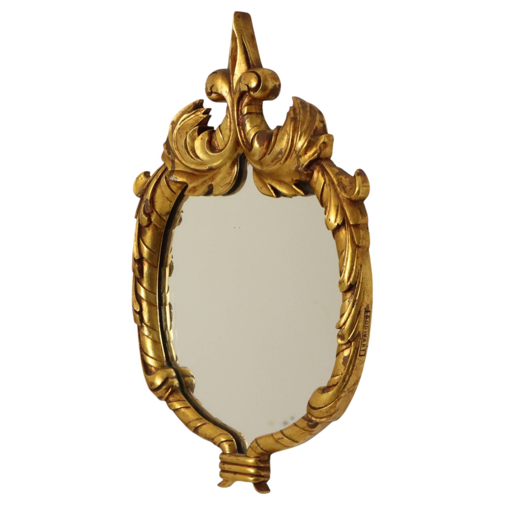 Classic Gold-Leaf Gilded Baroque Acanthus Mirror 45cm