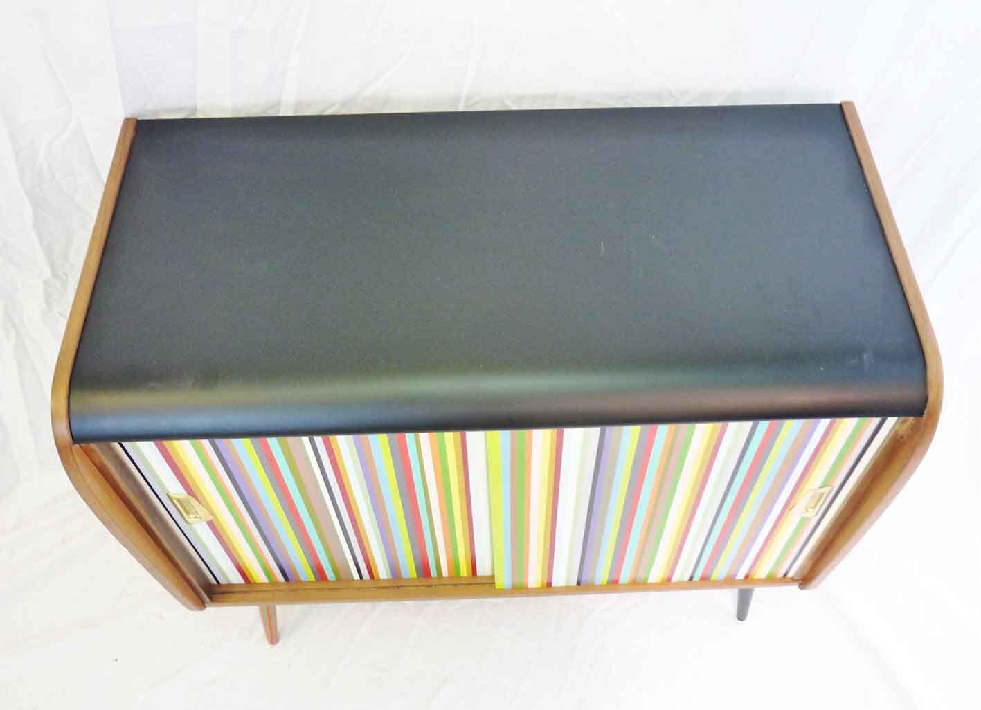 Vintage chest of drawers 2 sliding doors