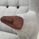 1960s, Danish "Teddy chair" with stool, reupholstered, wool, teak wood.