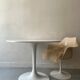 White tulip design round dining table
