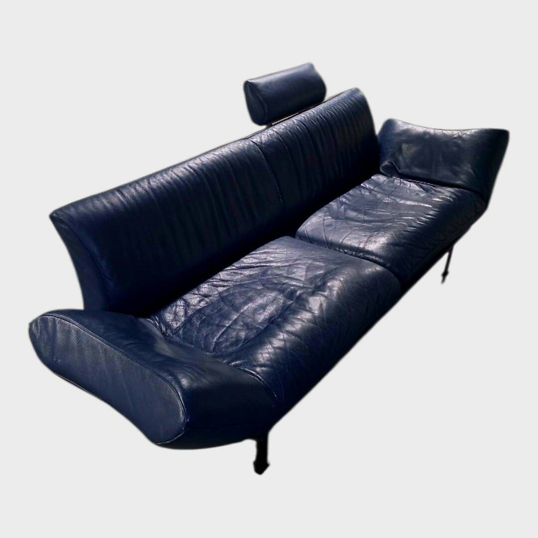Iconic De Sede DS-140 Sofa (Navy Blue) – Circa 1980