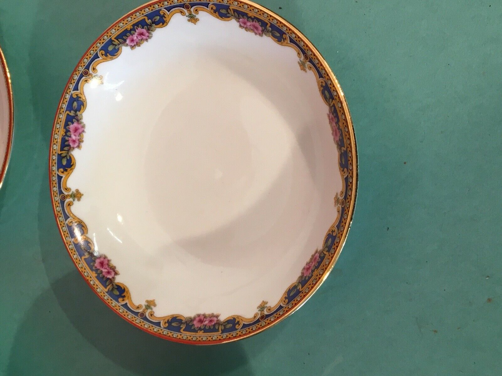 Lot of 9 cups Limoges floral friezes décor