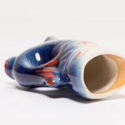 Set of 7 blue glass fish, mid-20th century.