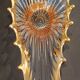 Crystal and gold centrepiece Royal Crystal of Bayel 1950