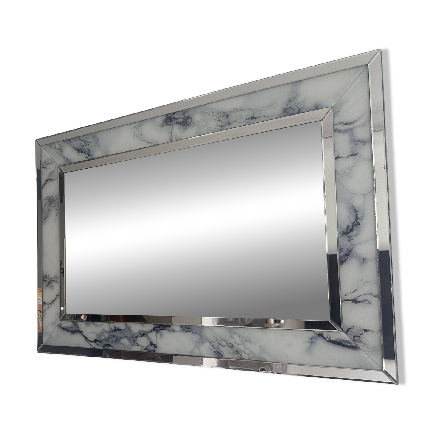 Large marble effect mirror