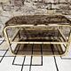 Brass coffee table with sliding top and smoked glass, 1970s vintage