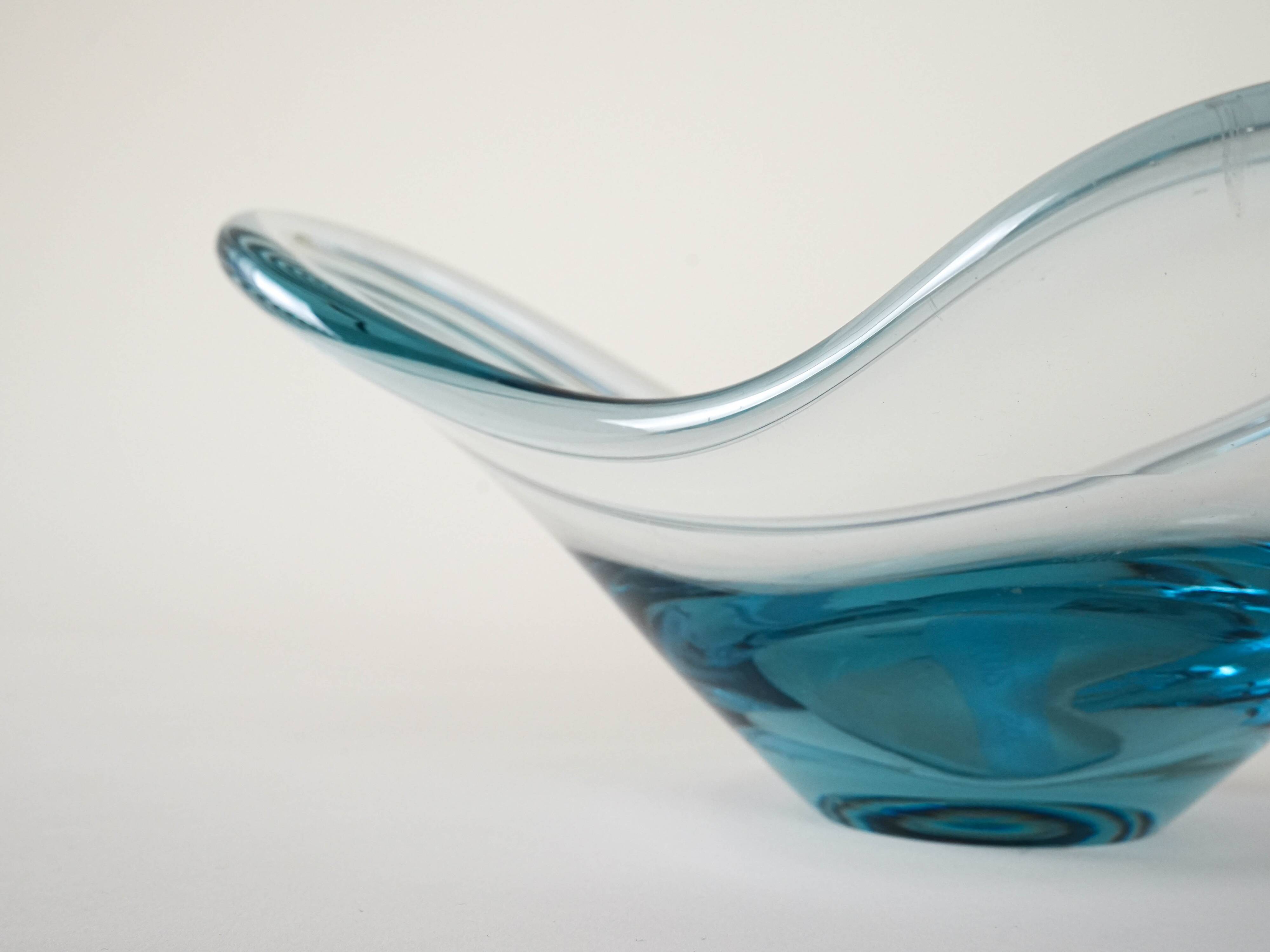 Glass platter, Danish design, 1960s, manufacturer: Holmegaard