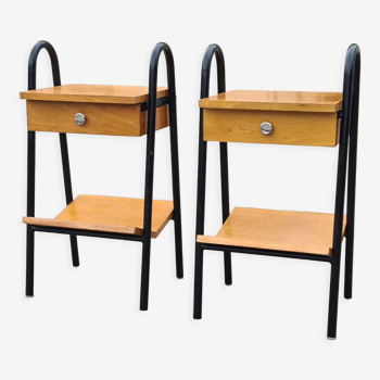 Paire de chevet d'internat vintage moderniste 1960