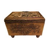 Carved wooden box