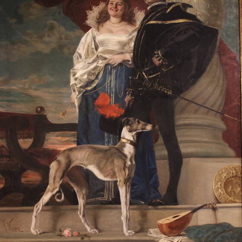 Great 19th-century portrait signed by Francesco Vinea