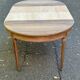 Round extendable dining table Louis XVI stripped in walnut 1960 190cm