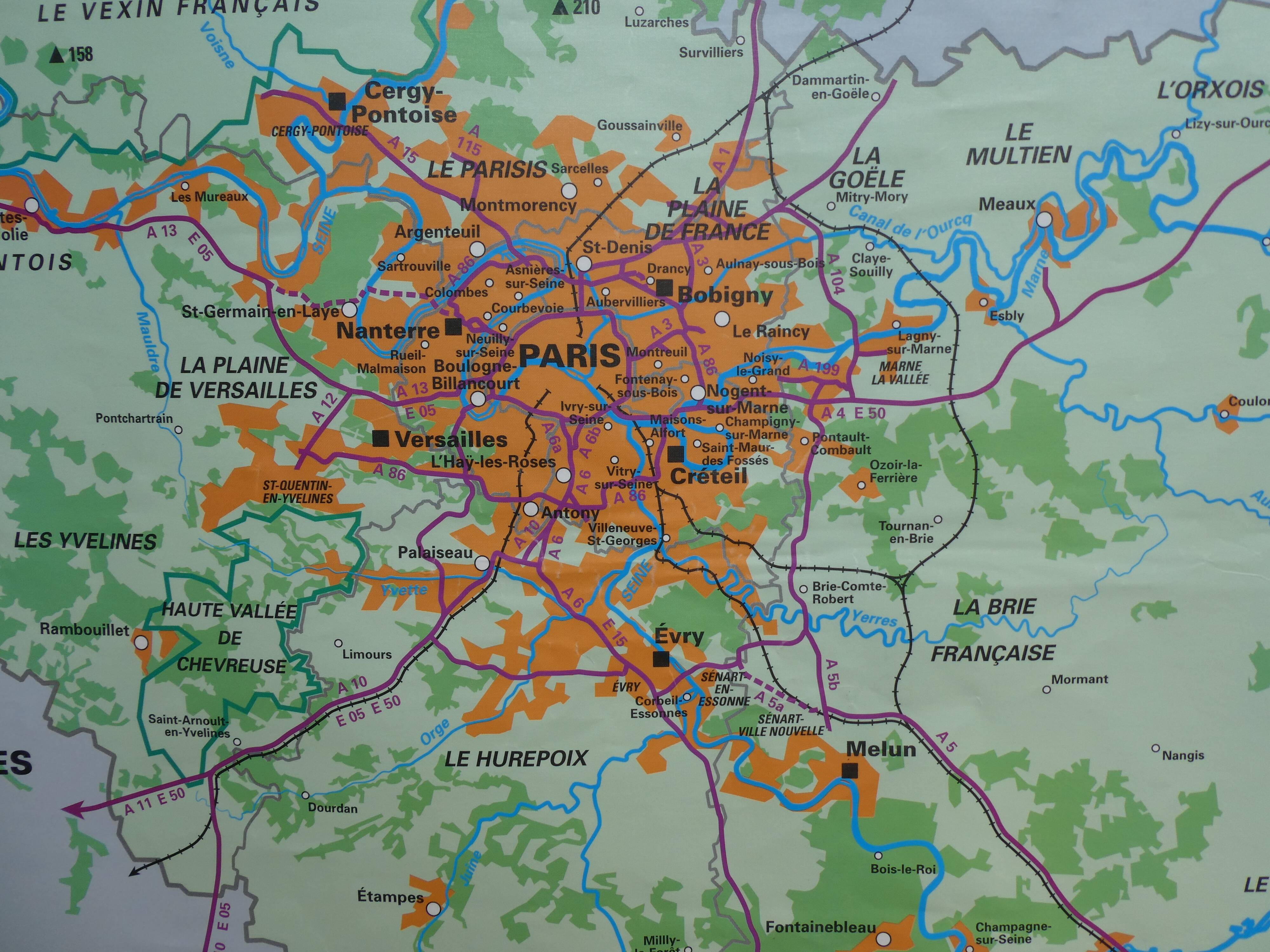 Carte scolaire Ile de France vintage MDI | Selency