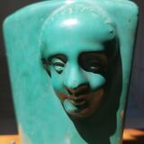 Turquoise glazed terracotta fountain