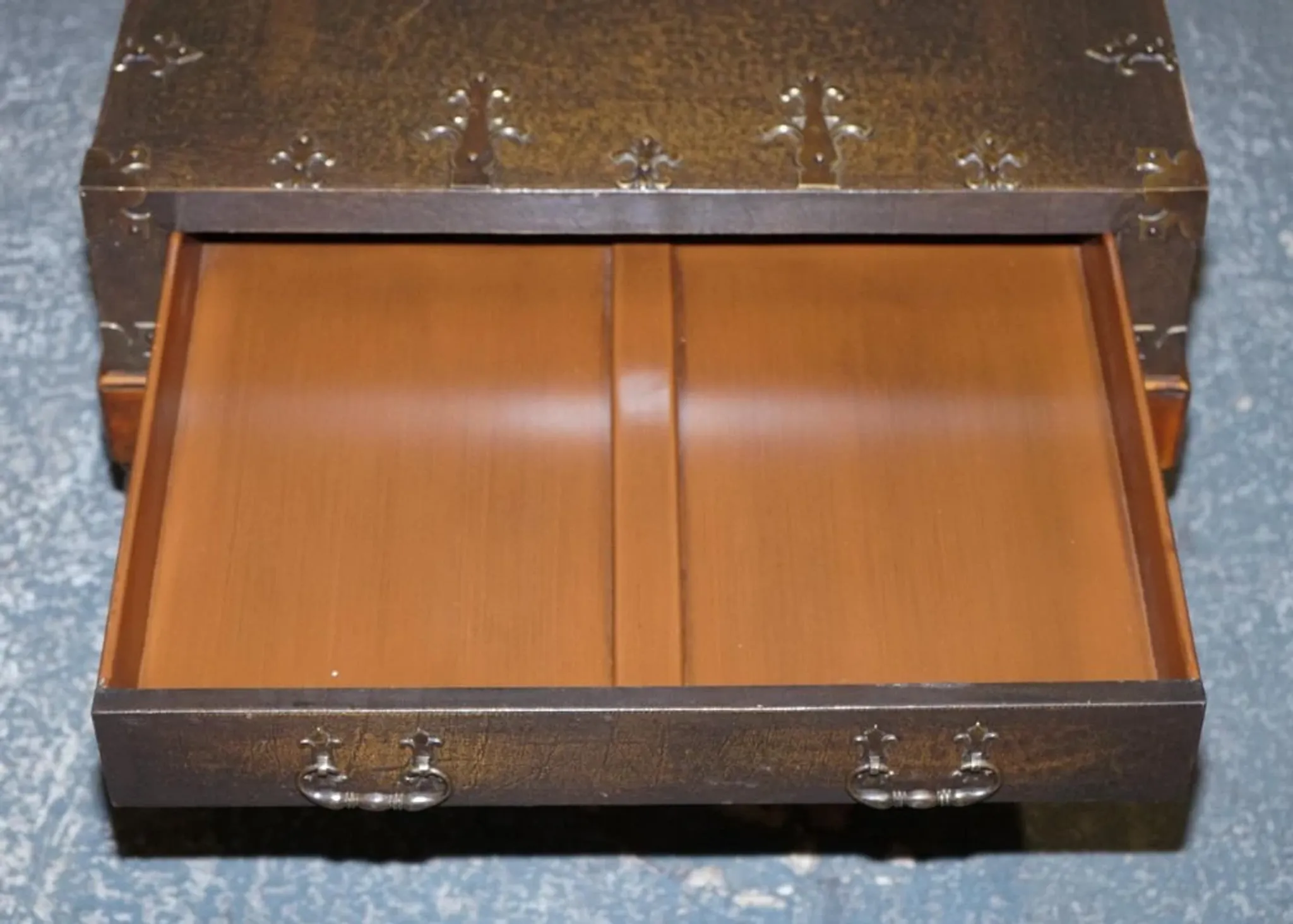 Large Coffee Table with Drawers on Both Sides by Theodore Alexander