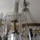 Old hot air balloon chandelier with crystal and bronze grapevines 9 fires