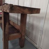 2m40 - Large old wooden workbench - vice - valet