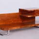Art Deco Pedestal Table in Walnut & Chrome attributed to Mücke Melder, Czech, 1930s