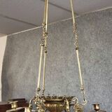 Large Napoleon III period chandelier in bronze and gilt brass