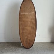Miroir ovale vintage en chêne à glace biseautée H120 l43 P2