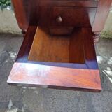 Foldable side table for washing or applying makeup in varnished solid wood 1920
