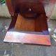 Foldable side table for washing or applying makeup in varnished solid wood 1920