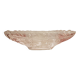 Oval bowl in crystal and frosted glass, pink and frosted.