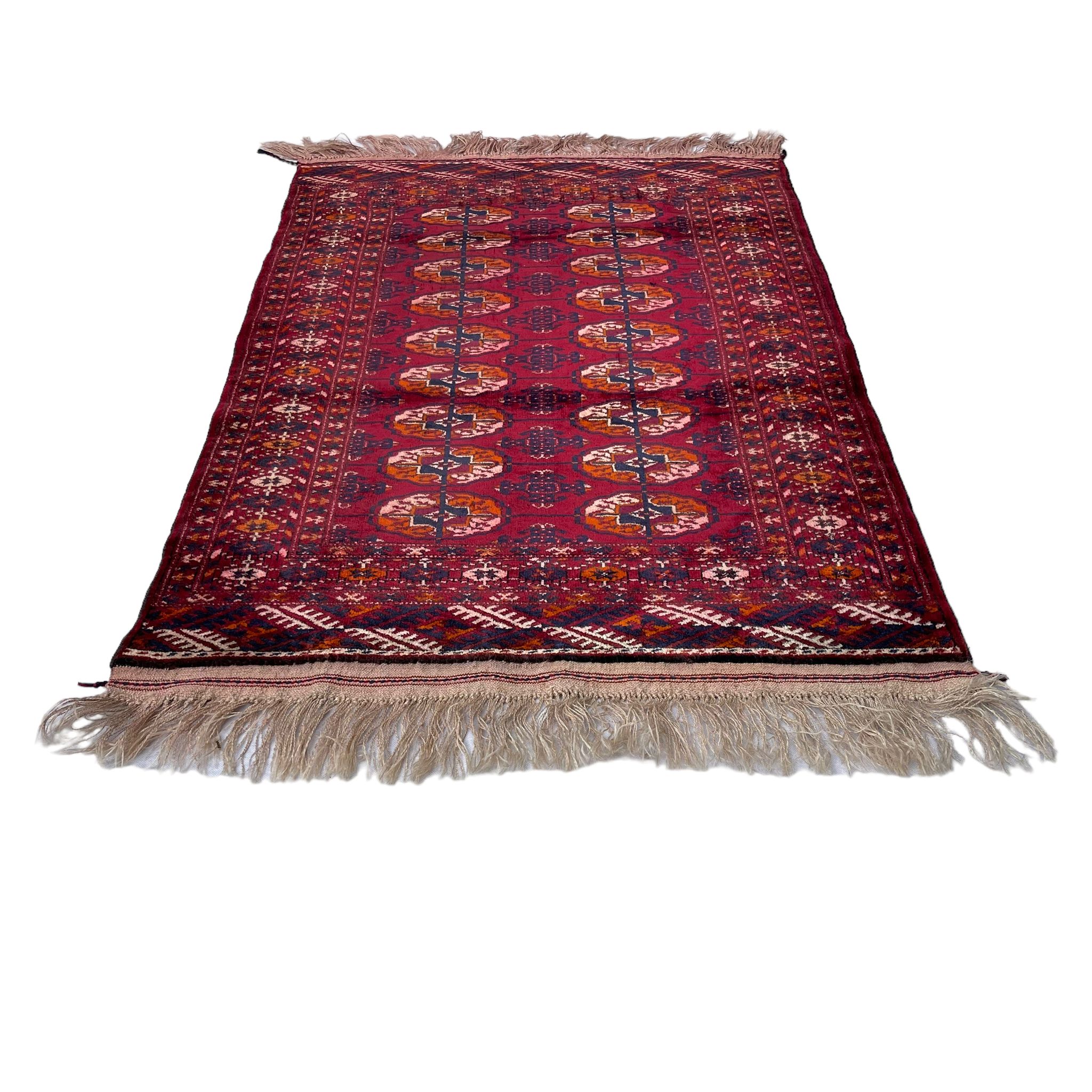 Vintage turkoman rug ,feiner handgeknüpfter orientteppich turkoman teppich, 133 x 84 cm