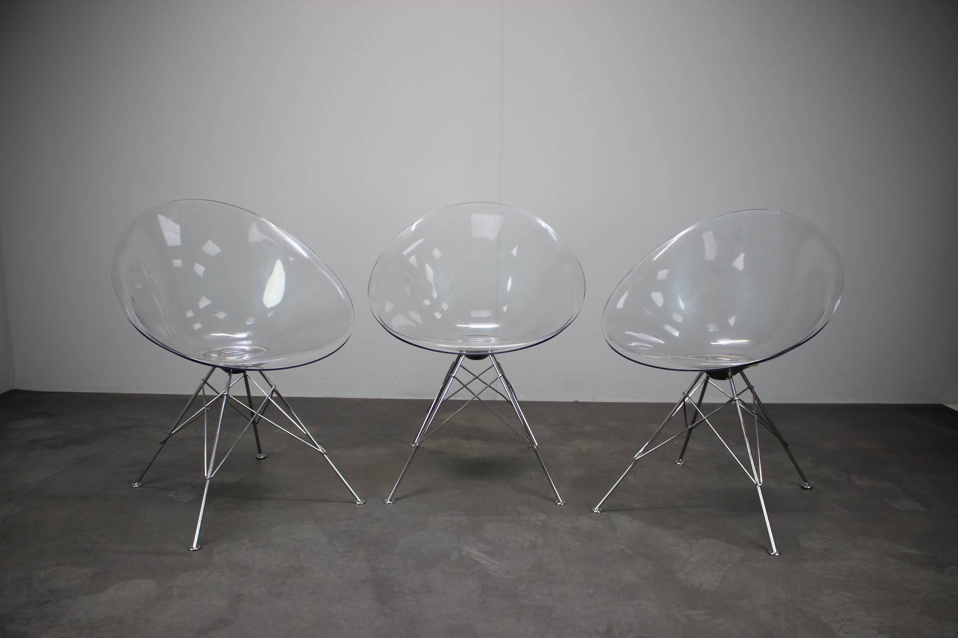 Set of 3 EROS chairs by Philippe Starck for Kartell, Italy, 1999