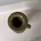 Hand candle holder stoneware